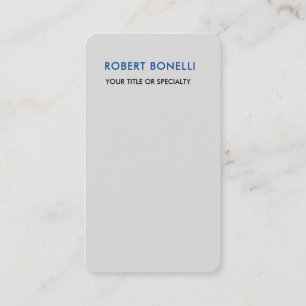 Unique Modern Platinum Grey Minimalist  Business Card