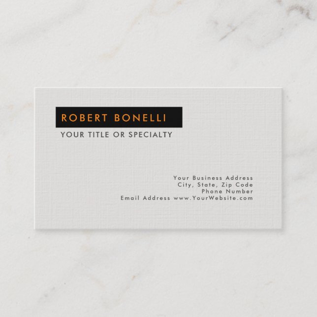 Unique Modern Platinum Grey Minimalist Business Card (Front)
