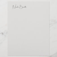 Unique Modern Platinum Grey Minimalist Caligraphy