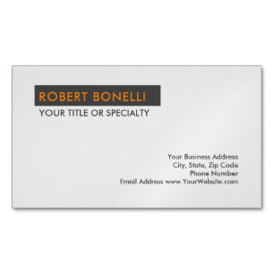 Unique Modern Platinum Grey Minimalist Magnetic Business Card