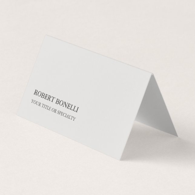 Unique Modern Platinum Grey Stylish Minimalist Business Card (Front)