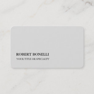 Unique Modern Platinum Grey Stylish Minimalist Business Card