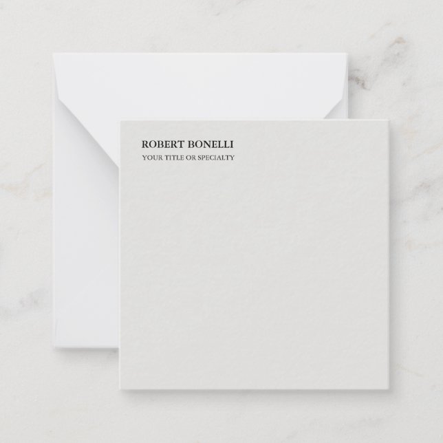 Unique Modern Platinum Grey Stylish Minimalist Card (Front)