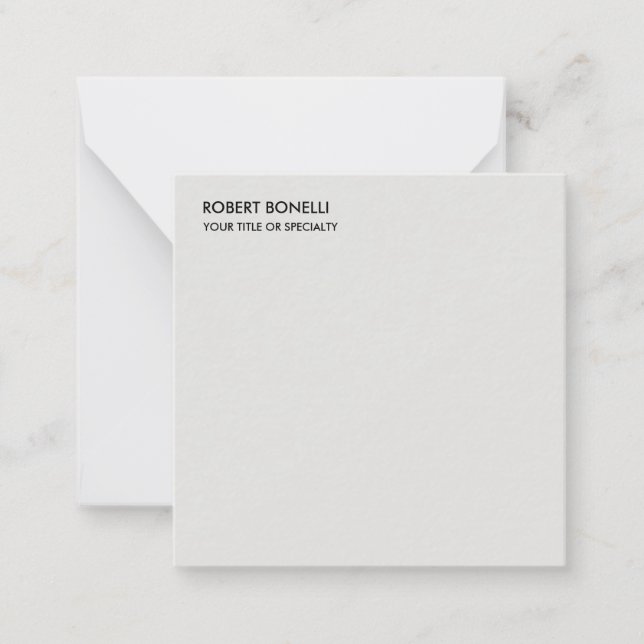 Unique Modern Platinum Grey Stylish Minimalist Card (Front)