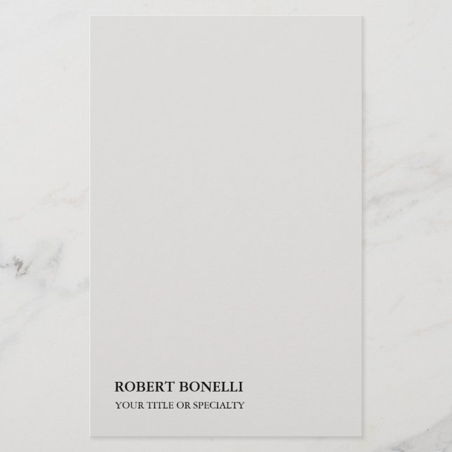 Unique Modern Platinum Grey Stylish Minimalist Stationery (Front)