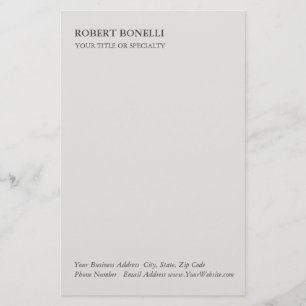 Unique Modern Platinum Grey Stylish Minimalist Stationery