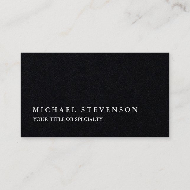 Unique Modern Premium Black Minimalist Business Card (Front)