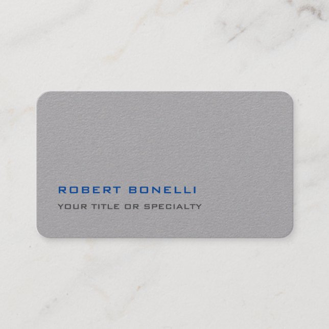 Unique Modern Premium Grey Minimalist Business Card (Front)