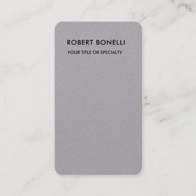 Unique Modern Premium Grey Minimalist Business Card (Front)