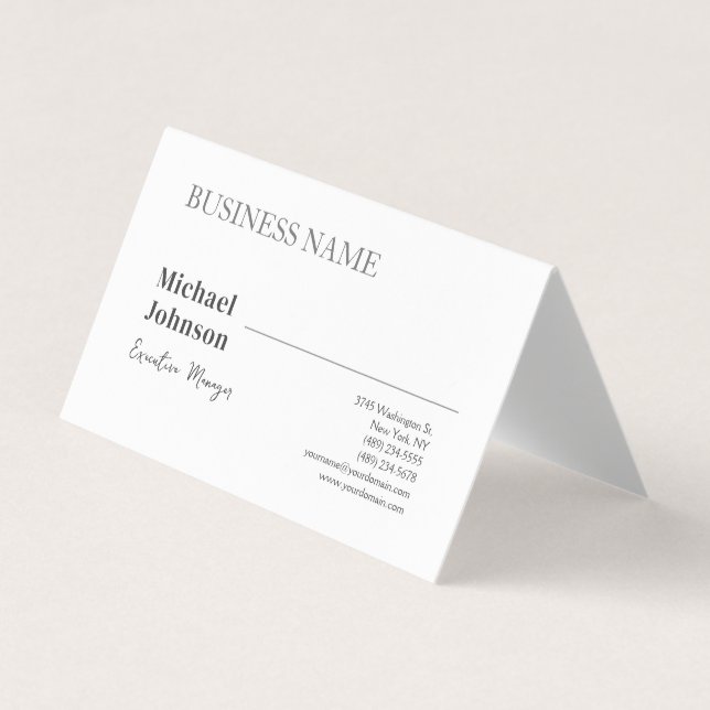 Unique modern professional minimalist chic business card (Front)