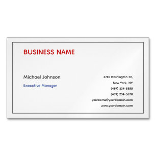 Unique modern professional minimalist chic Magnetic business card