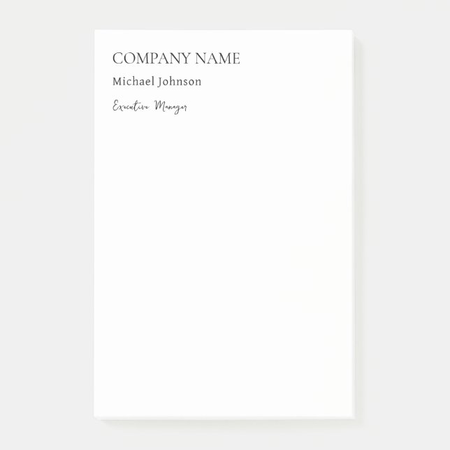 Unique modern professional minimalist chic post-it notes (Front)