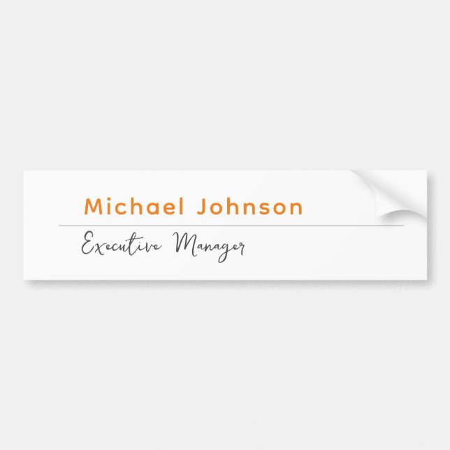 Unique modern professional minimalist profile bumper sticker (Front)