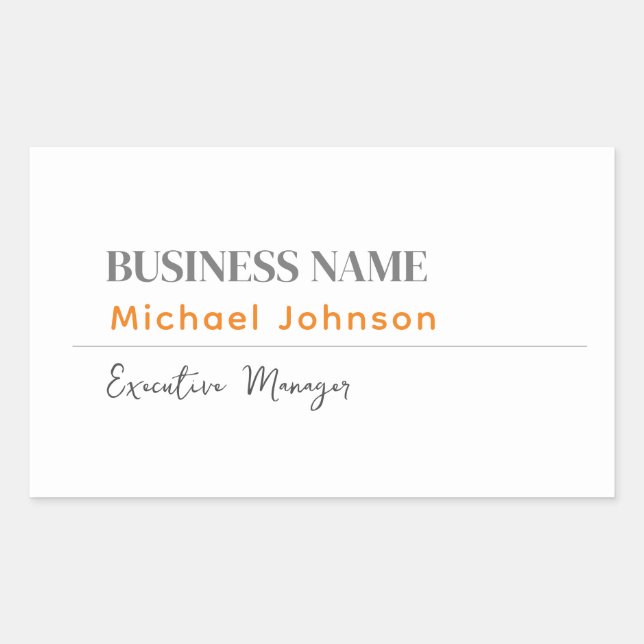 Unique modern professional minimalist profile rectangular sticker (Front)