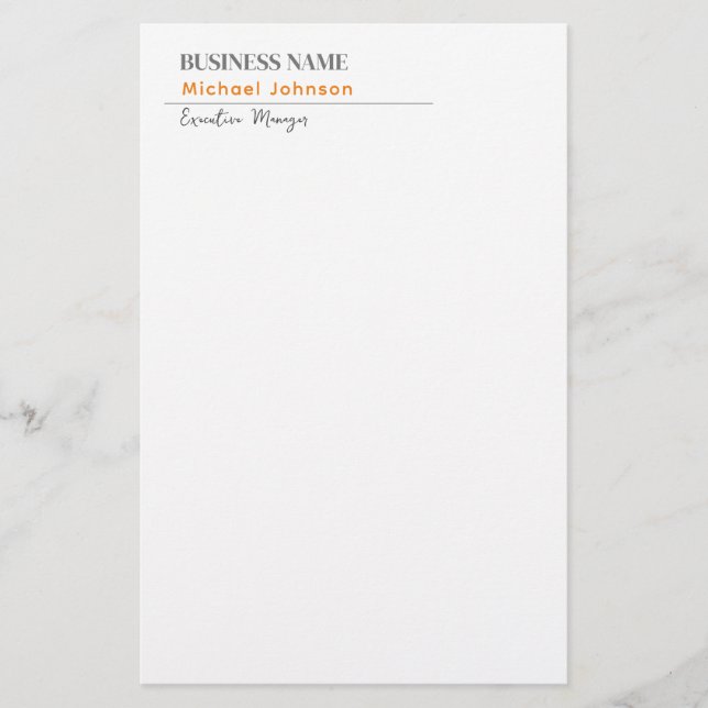 Unique modern professional minimalist profile stationery (Front)