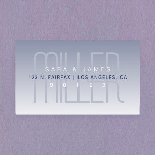 Unique Modern Purple Grey White Rectangular Sticker
