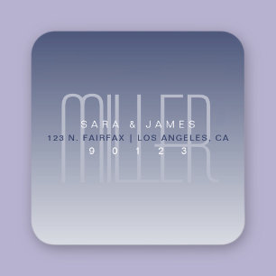 Unique Modern Purple Grey White Square Sticker