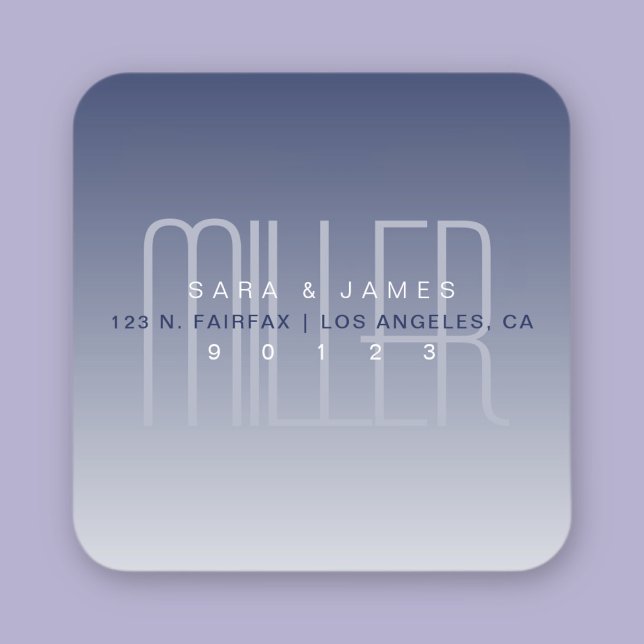 Unique Modern Purple Grey White Square Sticker (Creator Uploaded)