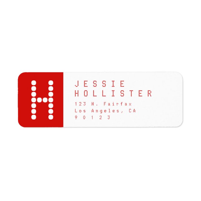 Unique Modern | Red & White Return Address (Front)