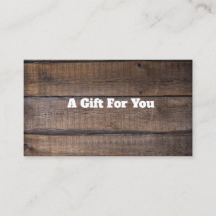 Unique Modern Rustic Wood Gift Certificate