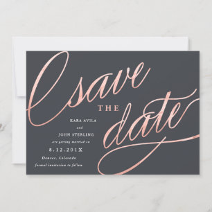 Unique Modern Save the Dates   Rose Gold Save The Date