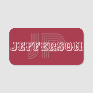 Unique Modern Spicy Dark Red: Elegant Professional Name Tag