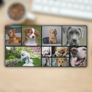 Unique Modern Stylish 10 Photo Collage Desk Mat