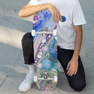 Unique Modern Stylish Chic Colourful Tribal Patter Skateboard