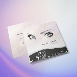Unique Modern Trendy Chic Feminine Eyes Square Business Card