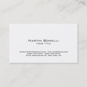 Unique Modern White Trendy Business Card