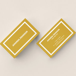 Unique Modern Yellow Mustard & White Professional  Business Card