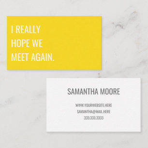Unique Modern Yellow Typography Creative  Business Card