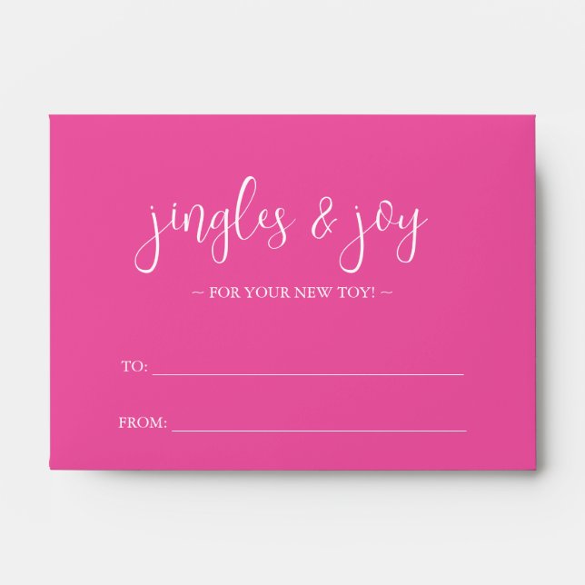 Unique Money Envelope Vibrant Pink & Poinsettia (Front)