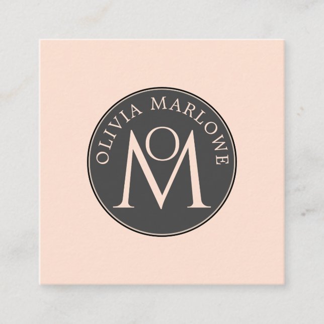 Unique Monogram Black Cream Calling Card  (Front)