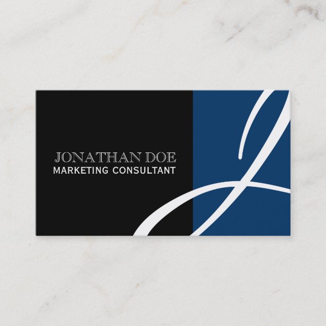 Unique Monogram Business Cards (Front)