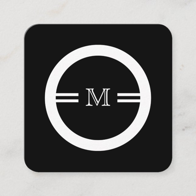 Unique Monogram Businesscards Square Business Card (Front)