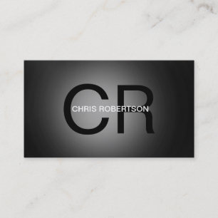 Unique Monogram Grey Black Business Card