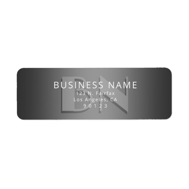 Unique Monogram Grey Gradient Return Address (Front)