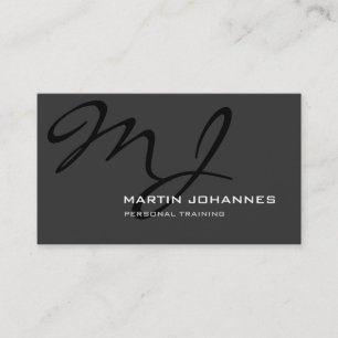 Unique Monogram Grey Trainer Business Card
