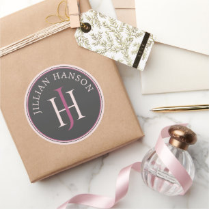 Unique Monogram Logo Rose And Pink Envelope Seal