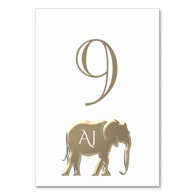 Unique Monogram Wedding Table Number (Front)