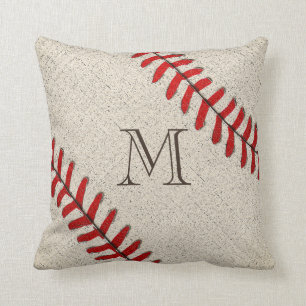 Unique Monogrammed Baseball Gifts for Dad Cushion