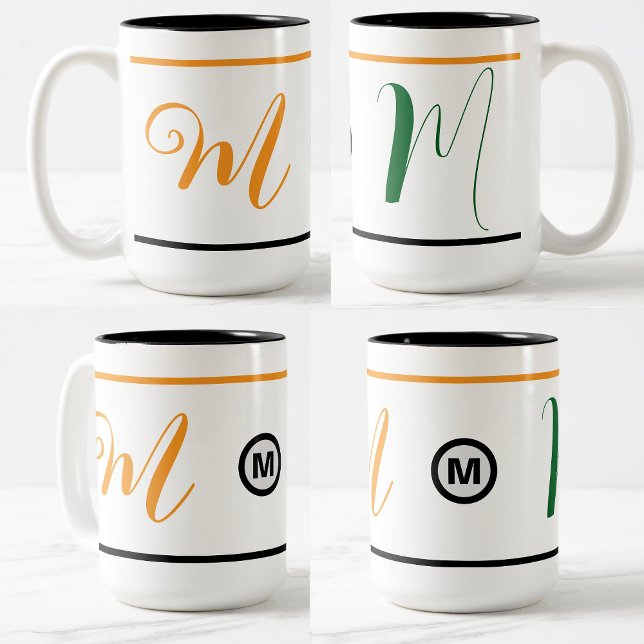 Unique Monogrammed Initial Coffee Mug (Gift idea) (monogram mug)