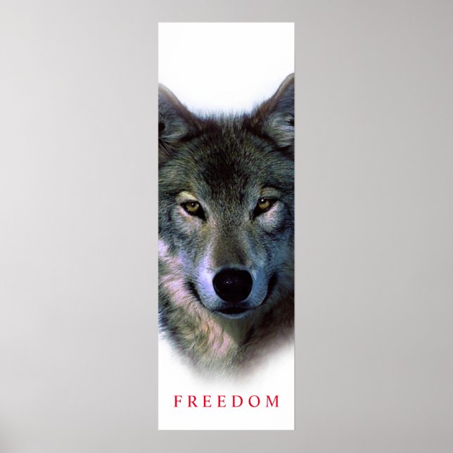 Unique Motivational Freedom Wolf Door Poster (Front)