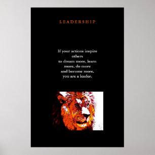 Unique Motivational Leadership Pop Art Lion Poster