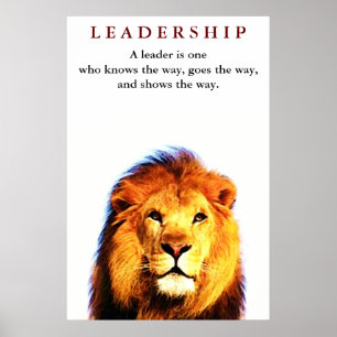Unique Motivational Leadership Quote Lion Poster