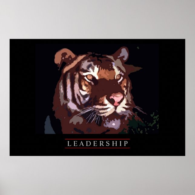 Unique Motivational Leadership Tiger Poster Print (Front)