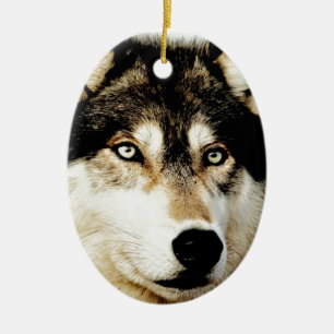 Unique Motivational Wolf Ceramic Tree Decoration