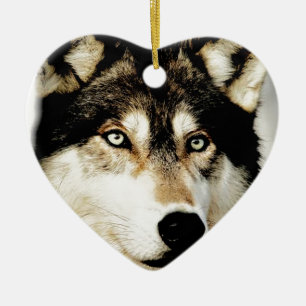 Unique Motivational Wolf Ceramic Tree Decoration