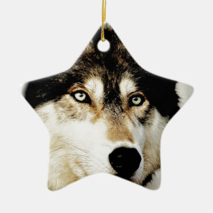Unique Motivational Wolf Ceramic Tree Decoration